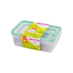 Set x3 Contenedores hermticos 2.5 Lts  Plstico Sanremo