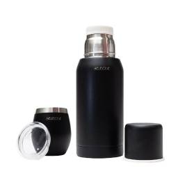 Combo Termo 750 ml y mate 250 ml Negro