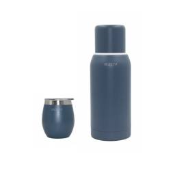 Combo Termo 750 ml y mate 250 ml Azul Petrleo