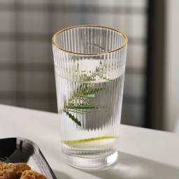 Set x6 Vasos Relieve dorado 250 ml