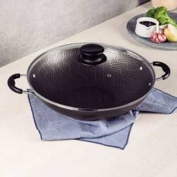 Wok 36 cm con tapa de vidrio