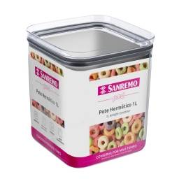 Contenedor Recipiente con tapa 1Lts 10x13 cm Acrlico Pod Sanremo