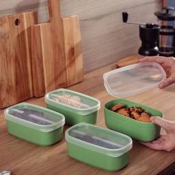 Contenedor Recipiente 650ml c/ Tapa Tramontina Verde