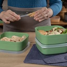 Contenedor Recipiente 1100ml c/ Tapa Tramontina Verde