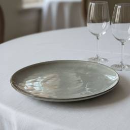 Plato llano 29 cm Cermica Gris Glaze
